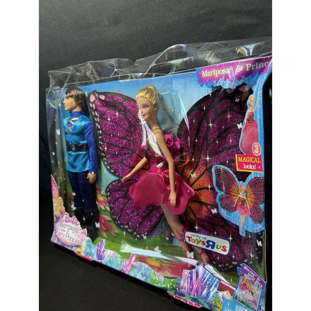 2012 Barbie Doll Mariposa and The Fairy Princess with Boy Prince NIB (dent) B-2